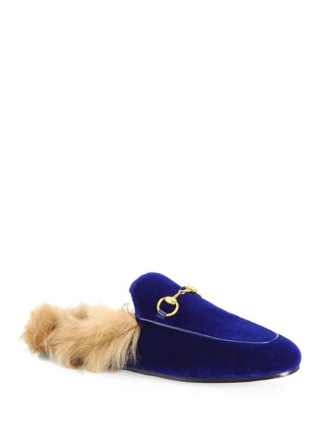 gucci schuhe|gucci velvet mules with fur.